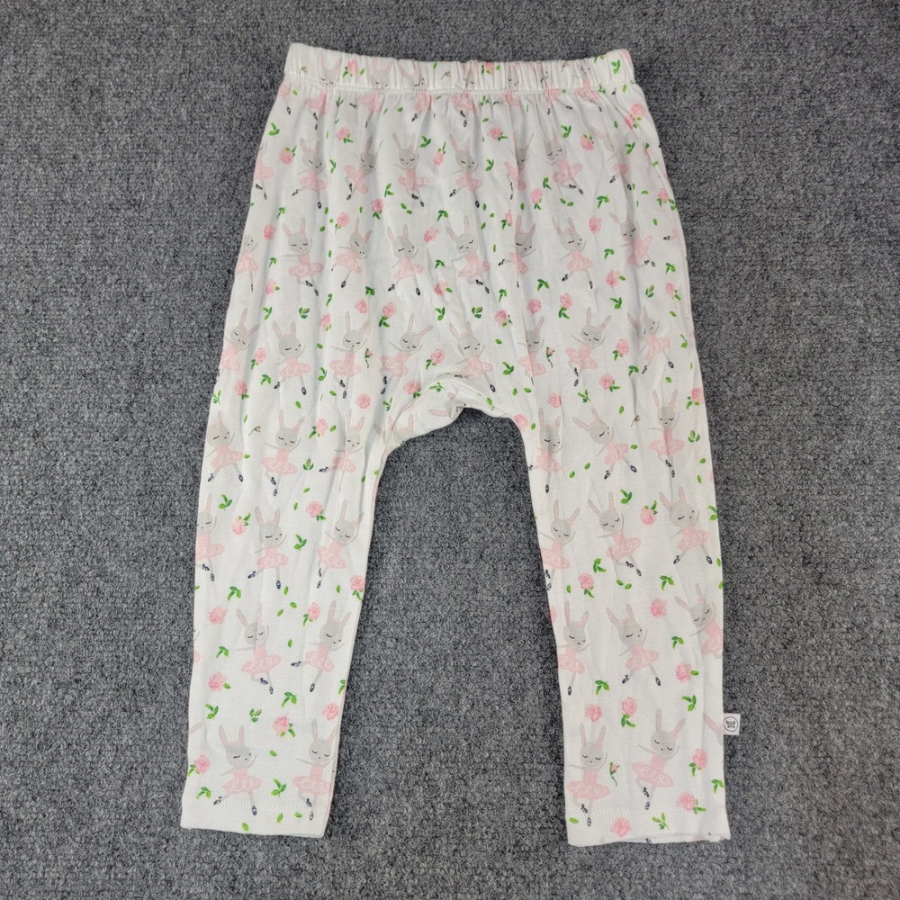 Honest Baby Girls 24M Organic Cotton Ballerina Bunny Rose Print Leggings Easter